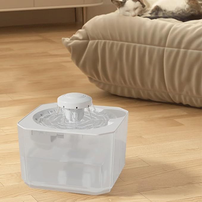Cat Fountain - 2500ml Automatic Quiet Large Capacity Drinking Tool,Dog Water Dispenser - for Puppy Animal Travel Crate House Outside Feeding Tipping Night Hot Day Offices Indoor Home