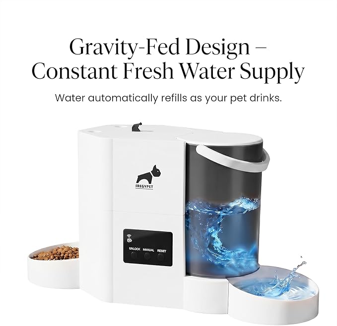 Automatic Cat Feeder 5G/2.4GHz WiFi Feeder and Waterer 2-in-1 Set for Pets, Pet Feeder up to 10Meals per Day, App-Controlled, 3L Food Tank & 2L Water Tank for Cats and Small Dogs
