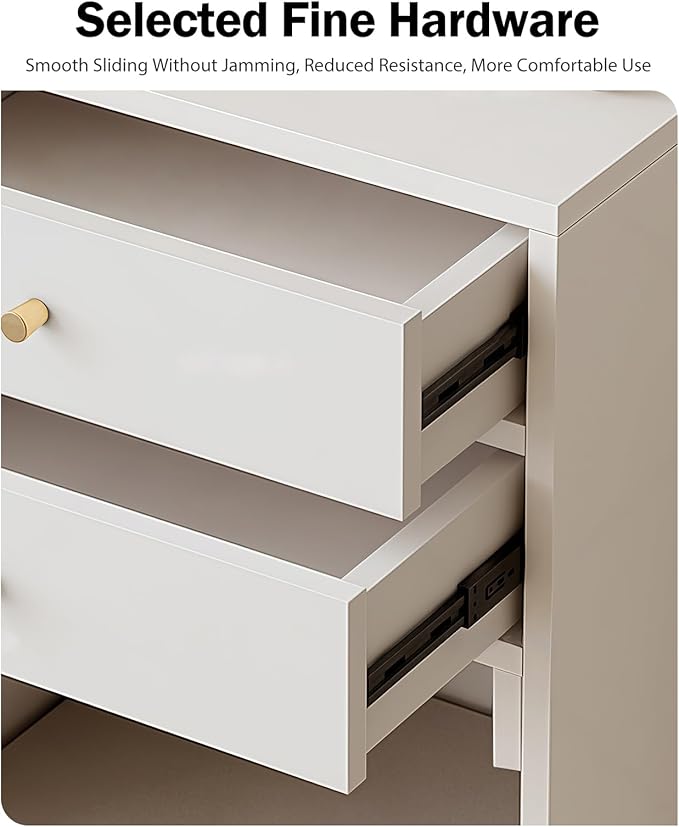Multi-Function Cat House Furniture, Solid Wood Cat Condo with Storage Drawer, Pet Bed & Feeding Area, Compact Cat Cabinet (Natural & White,19.6" L*15.7" W*41.3" H)