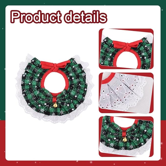 Dog and Cat Christmas Bandana Pet Food Bib Scarf Holiday Pet Bandanas for Dogs Cats Droop Bib Boy Girl Cat Festive Christmas Outfit for Pets Eating Scarf Adjustable Dog Neck Bandana Cat Xmas Costume
