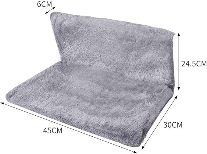 FABULETTA Hanging Radiator Pet Bed with Plush Villus Cradle for Cats and Small Animals, Foldable Metal Frame, Machine Washable Cover, Beige(Gray)