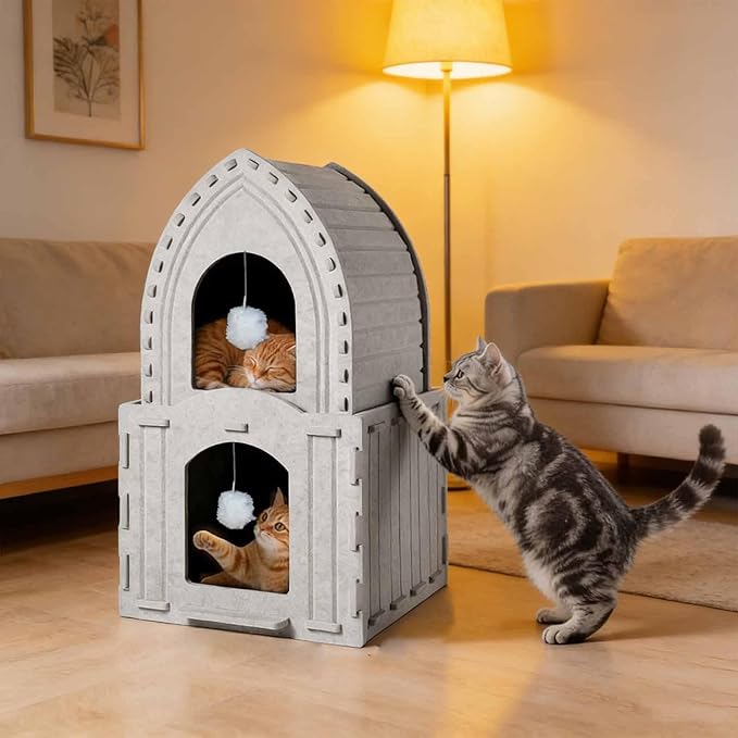Cat Scratcher Cat Lounge Bed Thickened Multipurpose Kitten Sleeping Nest Furniture Protector for Interaction Indoor Sleeping, 1 Set