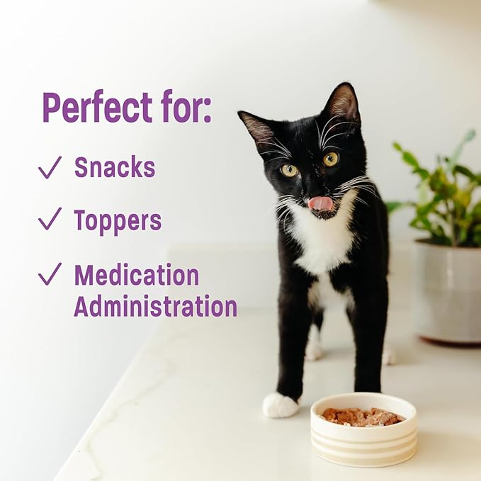 Wellness Lickable Treats Soft Puree Natural Grain Free Adult Cat Treats, Variety Pack, Contains 18-0.4 Ounce Squeezable Tubes (Chicken,Duck & Tuna)