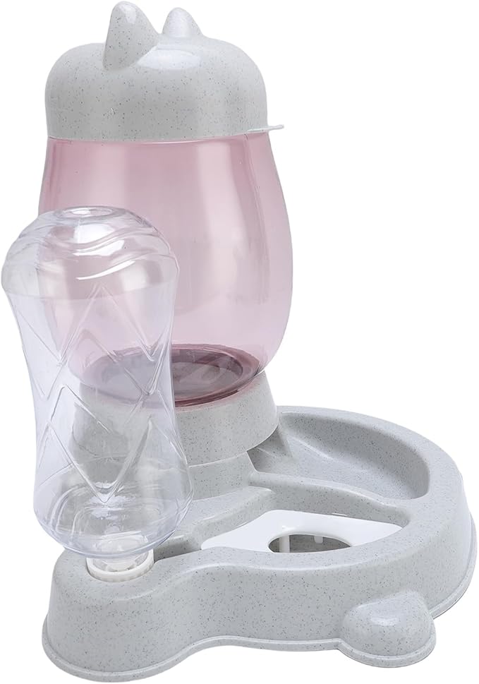 AntiSpill Pet Waterer and Food Dispenser Set | Large Capacity Automatic Feeder with Bowl and OneTouch Press for Home Cats Dogs