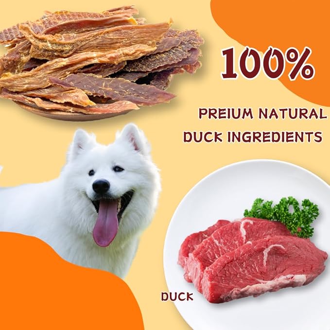 Air-Dried Duck Jerky Dog Treats, Novel Protein & Grain-Free Tender Snacks, All Natural Single Ingredient Training Reward for Sensitive Dogs, 5.29 Ounce (2 Pack x 5.29 Ounce,Chicken)