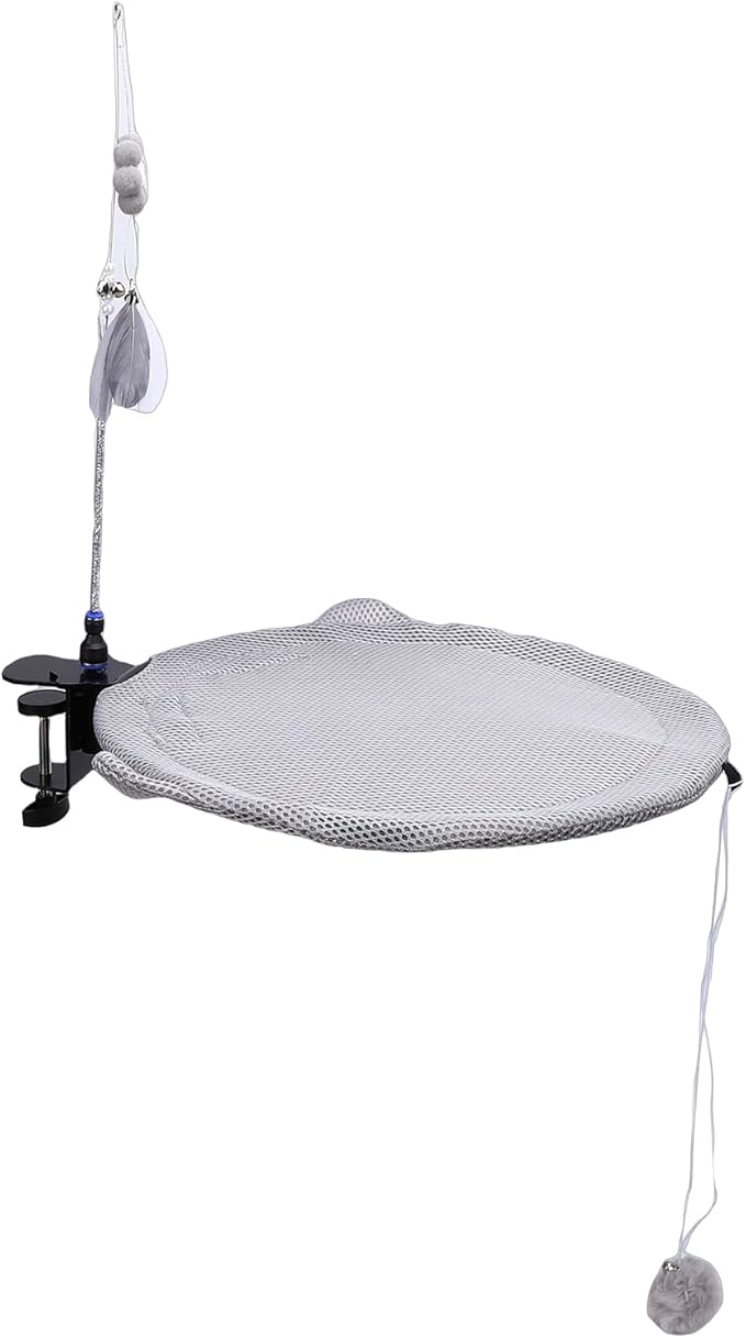 Jiawu Cat Desk Bed, Space Saving Cat Sunken Hammock, Breathable Mesh Fabric, Removable & Washable, Comfortable Soft Pet Nest Bed, Kitten Furniture Suitable for Various Desktops