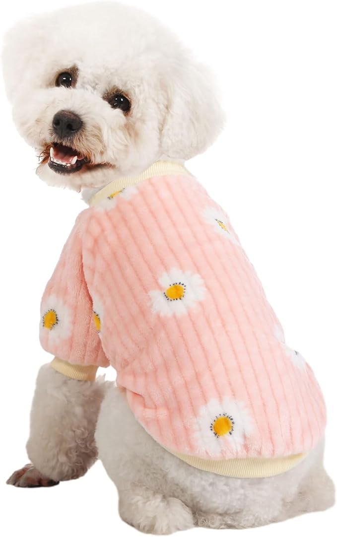 Dog Sweater, Dog Sweaters for Small Dogs, 2, 3 Pack Warm Soft Pet Clothes for Puppy, Medium Large Cat, Dogs Girl or Boy, Dog Shirt for Winter Christmas (Pink+Purple+Yellow, Medium)