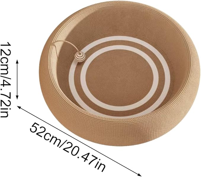 Feline Scratcher Bed – Natural Sisal Nail Sharpener Mat, Upholstery Guard Furniture | Residential Apartment Living Room Sleeping Space Floor Sofa Protection Comfort Activity
