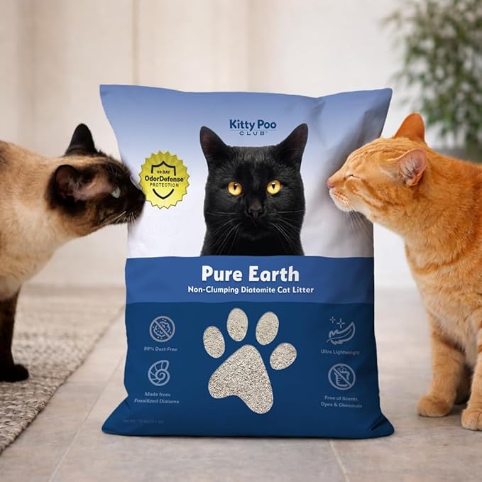 Kitty Poo Club Diatomite Cat Litter, – Lightweight, High-Absorption Cat Litter with Superior Odor Protection, Minimal Dust, & Hypoallergenic