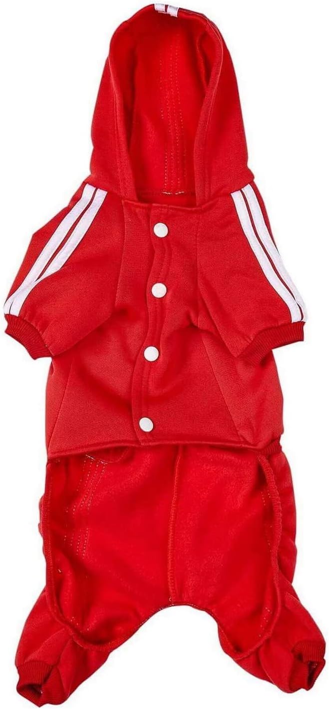 Cute Dog Hoodie Tracksuit Sweater Coat Jacket Winter Pajamas Clothes Clothing Jumpsuit 4-Legs Red for Cat Puppy Small Medium Big All Type Dogs (XX-Large)