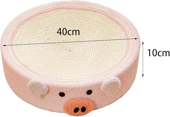 Cat Scratching Pad Training Toy Furniture Protector 2 in1 Indoor Lounge Pet Corrugated Paper Cute Cat Scratcher Pad Bed for Cats, Piggy
