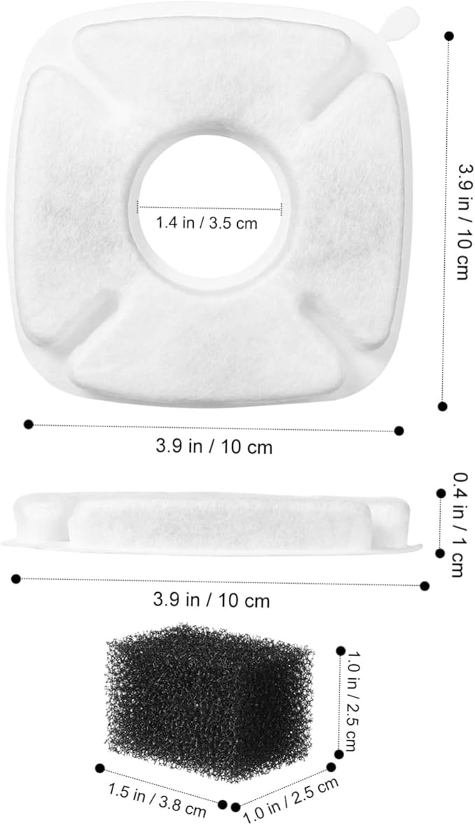 Sosoport 24sets Pet Water Fountain Filters Filtration System for Pet Water Dispenser Replacement Filters for Dogs Cats