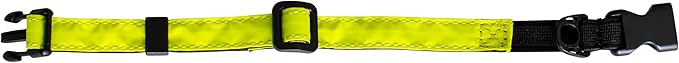 CatGoods Reflective Yellow Stretch Cat Collar – Escape-Safe Alternative to Breakaway, Adjustable, Comfortable, ID and Bell Attachment