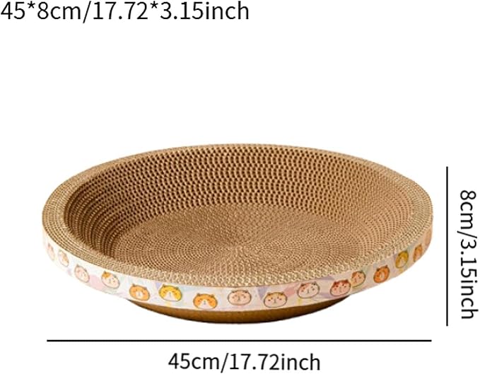 Round Cat Scratcher Bed, Cat Nest, for Indoor Cats, Corrugated Scratching Board, Cat Lounge Bed for Furniture Protector, Large