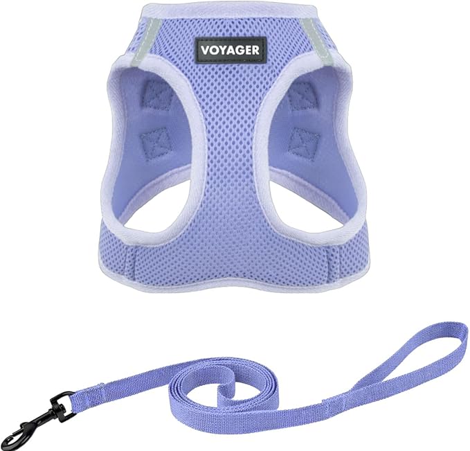 Voyager Step-in Pet Harness - All Weather Mesh, Adjustable Step in Harness for Cats and Dogs by Best Pet Supplies - 307 Set Lavender, XS