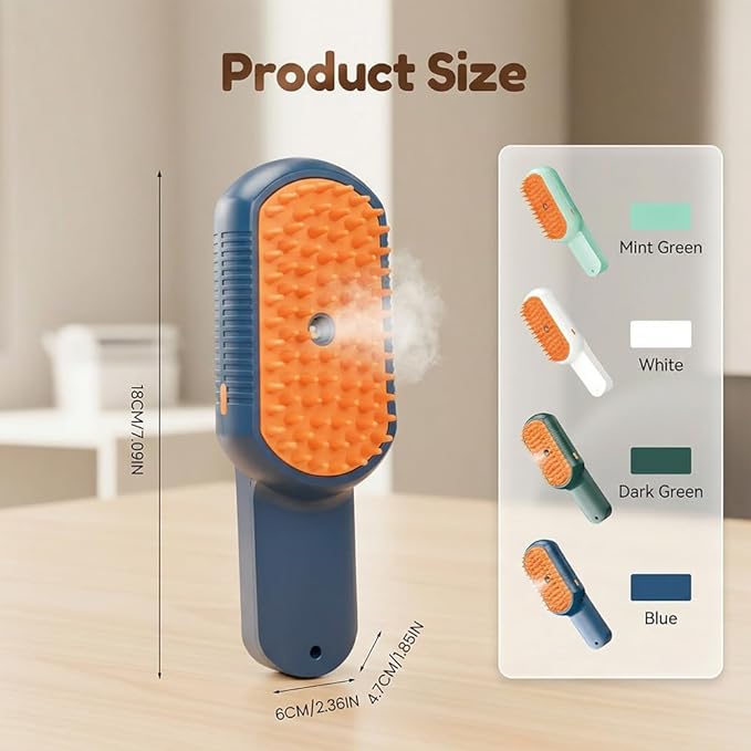 Cat Steam Brush for Shedding, 2026 New Pet Steam Grooming Brush, Multifunctional Hair Removal Comb for Home Use, Rechargeable Pet Comb for for Short and Long Hair Cats Dogs (White)