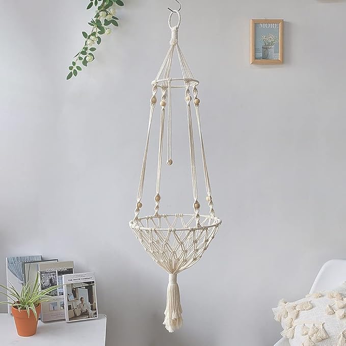 Cat/Dog Hammock, Hand-woven Cotton Rope, Round Shape, Suitable for Small Breeds, Easy to Install/Remove, Can be Used as a Bed or Toy