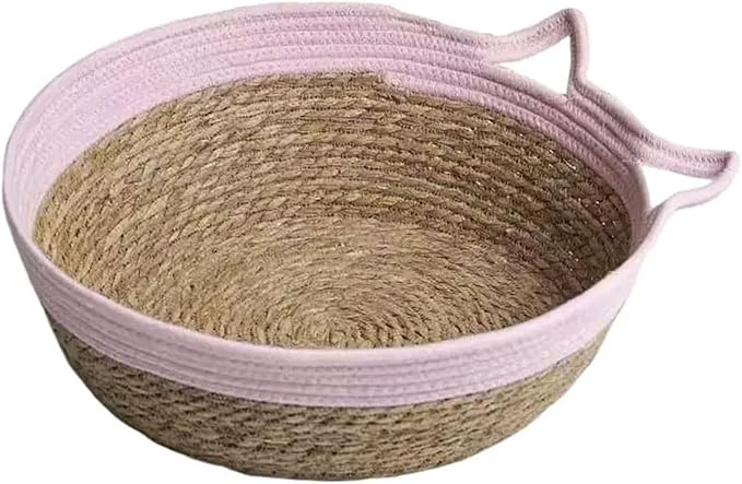 Straw House for Cats Dog Interaction Sleep Rest Nest Bed Hideouts Basket Bed Rest Furniture Nest