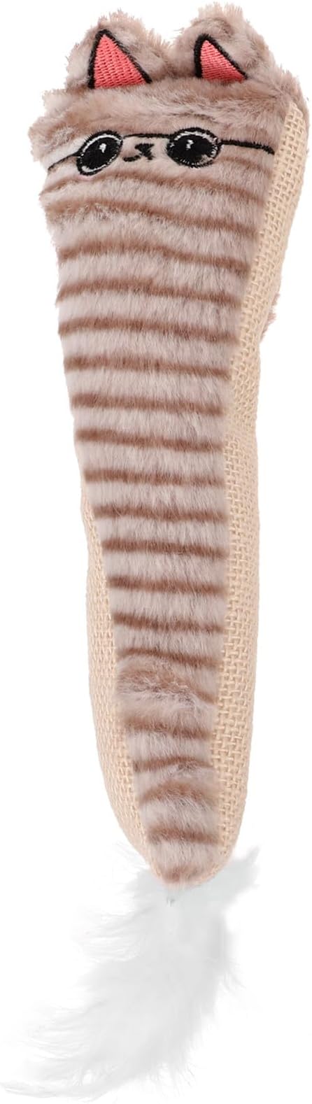 Abaodam Plush Catnip Cat Teething Chew with Crinkle Paper Sisal Sound Interactive Indoor for Cats Gray Animal Shape