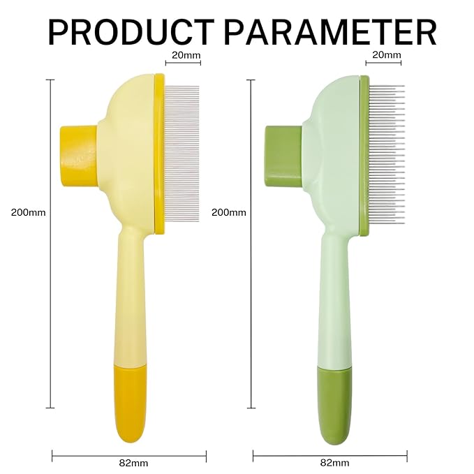 2 PCS Flea Comb for Cats Dogs Brush for Shedding Pet Hair Removal Comb with Long & Short Stainless Steel Teeth for Deshedding