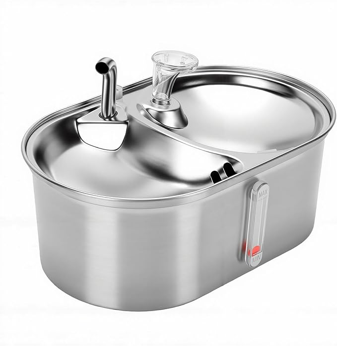Smart Pet Water Fountain, Stainless Steel Cat Dog Water Dispenser with Timer and 3L Capacity for Automatic Feeding and Continuous Supply, Automatic Dog Dispenser