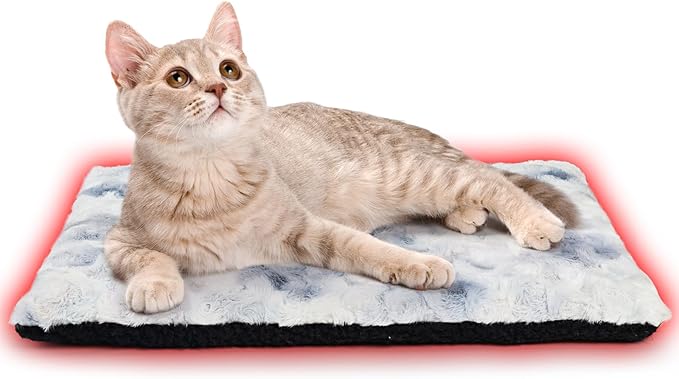 Self-Warming Cat Bed Pad 22 * 16 inch Self-Heating Cat Bed Mat Thermal Blanket for Indoor Cats & Small Dogs