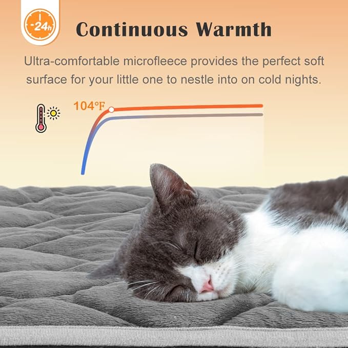 Self Warming Cat Bed Self Heating Cat Mat Thermal Pet Bed Mat Self-Warming Dog Crate Pad 20"x16"