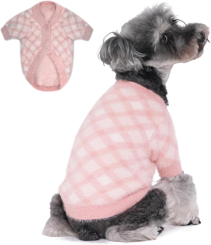 Dog Sweater, Sweaters for Small Dogs, Warm Soft Pet Clothes for Puppy, Medium Large Cat, Dogs Girl or Boy, Dog Shirt for Winter Christmas (Pink, X-Small)