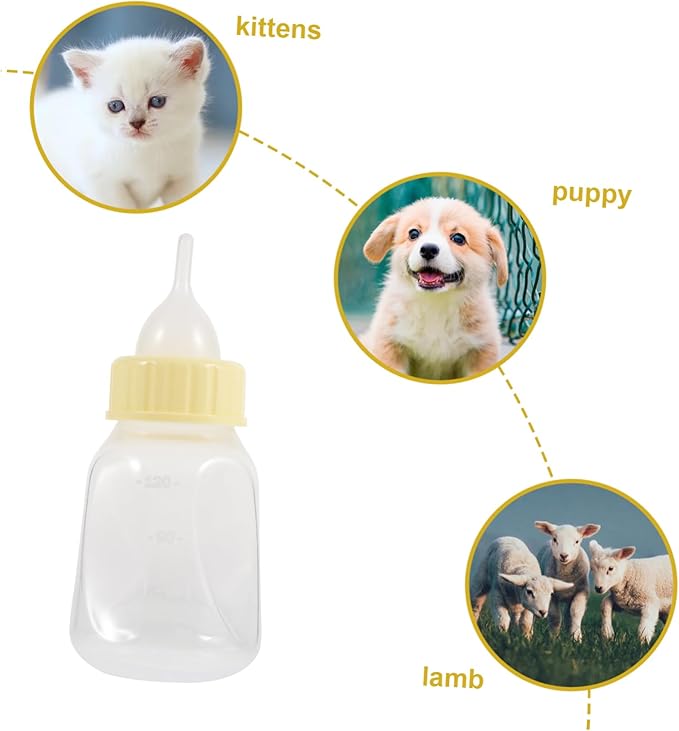 Toyvian Sturdy Kitten Milk Bottle Set Reusable Nursing Bottle for Small Cats and Puppies PET Feeding and Watering Supplies Easy to Clean 1 Set
