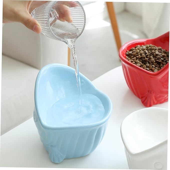 Ceramic Elevated PET Bowl for Cats and Dogs Adjustable Height Feeding and Watering Dish Non-Slip Design PET Accessory for Healthy Neck Posture
