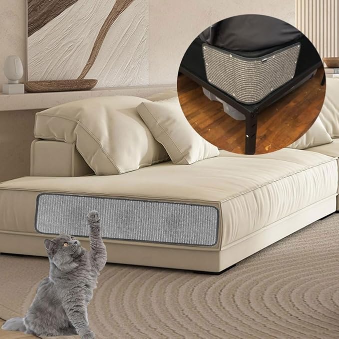 Cat Scratching Pad Natural Sisal Sofa Corner Furniture Protector Scratcher Mats Protecting Carpets and Sofas Couch Corner Furniture Anti-Slip Sisal Cat Repellent Mat for Sofa Bed Desk Legs