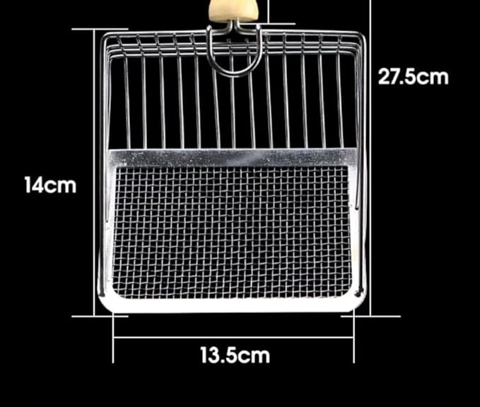 Metal Cat Litter Scoop, Stainless Steel, Large Size, Fine-Hole, Shovel for Scooping Feces (Square-Hole cat Litter Scoop, Length 10.83 inches, Width 5.31 inches)