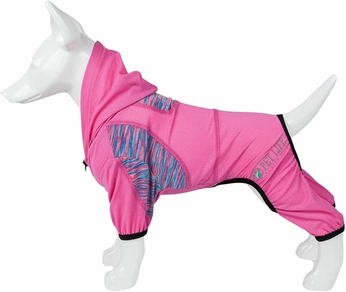 Pet Life ® Active 'Pawsterity' Mediumweight 4-Way-Stretch Yoga Fitness Dog Tracksuit Hoodie