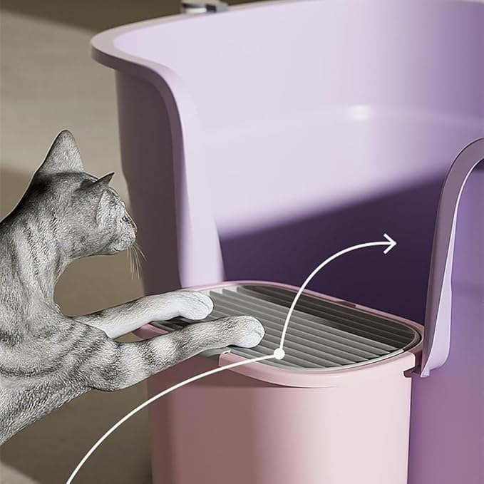 Pet Supplies, High Wall Cat Litter Box XL,Anti-Splash for Multi Cats(Blue)