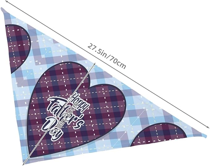 Happy Father's Day Dog Bandana Adjustable Reversible Triangle Dog Scarf Scarves Pet Bibs Costume Accessory Decor for Cats