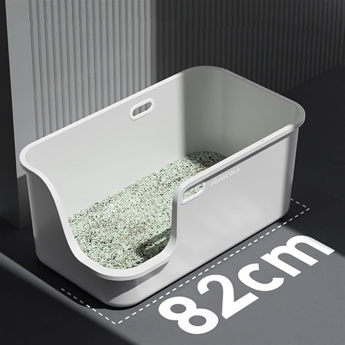 Pet Supplies, Open Large Cat Litter Box with High Sides, Nonstick Extra Wide Pan for Multi Cats