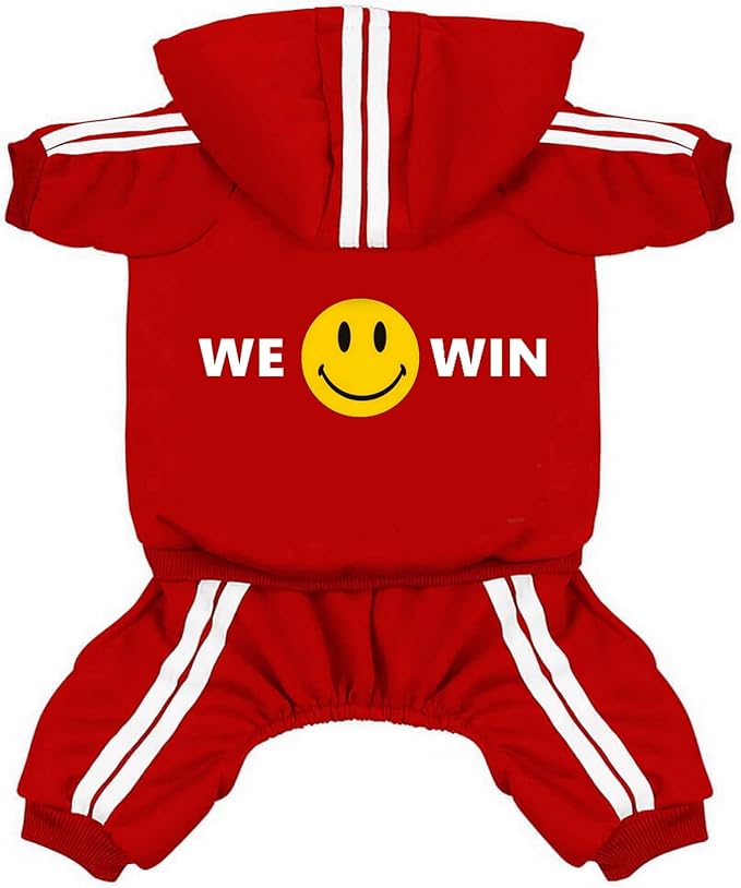 Cute Dog Hoodie Tracksuit Sweater Coat Jacket Winter Pajamas Clothes Clothing Jumpsuit 4-Legs Red for Cat Puppy Small Medium Big All Type Dogs (X-Large)