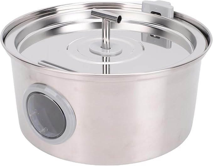 Cat Water Fountain Stainless Steel, Large Capacity 3.2L Automatic Pet Water Dispenser, with Level Window, for Cats and Small Dogs