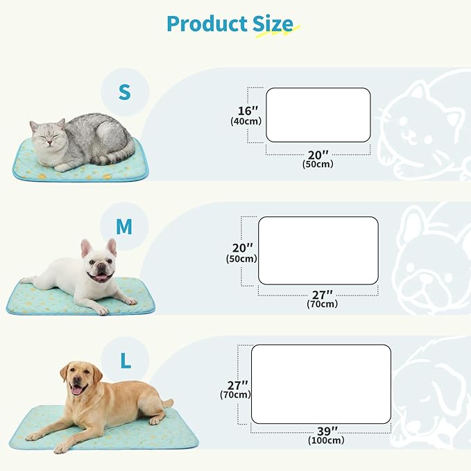 NWK Pack of 4 Pet Cooling Mat for Large Dogs -Q-Max>0.345 Ice Silk Cooling Mat for Dogs & Cats Portable & Washable Pet Cooling Blanket for Summer (4pcs, Green Fruit, 39'' X 27'' X 0.3'')
