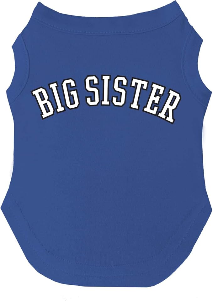 Big Sister Dog Tee Shirt | Sleeveless | Sizes for Puppies, Toys and Large Breeds (Royal Blue, 4X-Large 895)