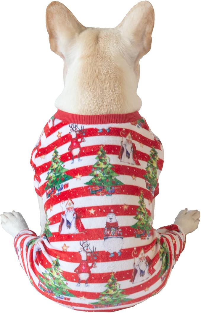 CuteBone Christmas Dog Pajamas Shirt Winter Holiday Cute Pjs Pet Clothes Bodysuit for Doggie Onesies P186XL