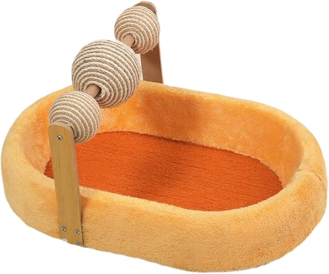 Cat Scratching Board Kitten Bed Furniture Protector Training Toys Exercise Cats Scratcher Bed Cat Scratching Pad for Resting- Orange
