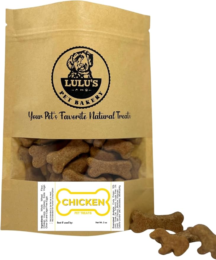 Lulu's Pet Bakery - All-Natural Pet Treats - Human Grade - Made in USA (5oz, Chicken)