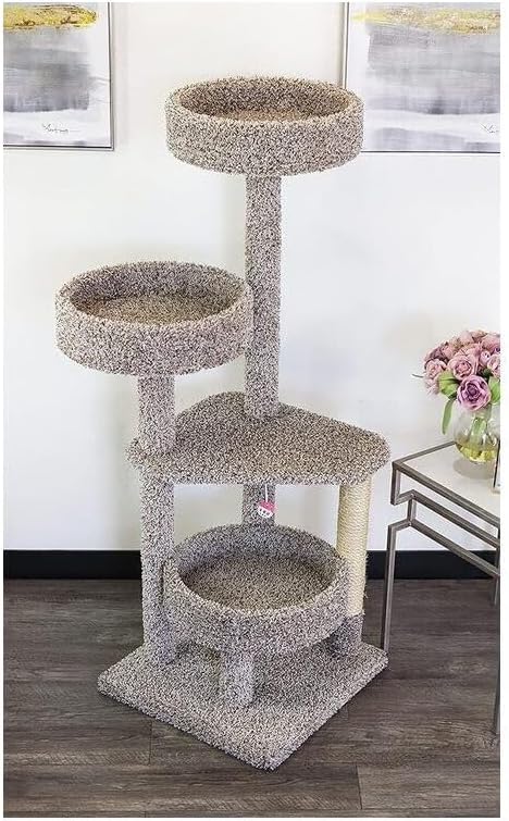 HomeStock Cat Tower with Beds - 30" x 29" x 54" - Scratching Post & Climbing Tree Speckeled/30 L x 29" W x 54" H