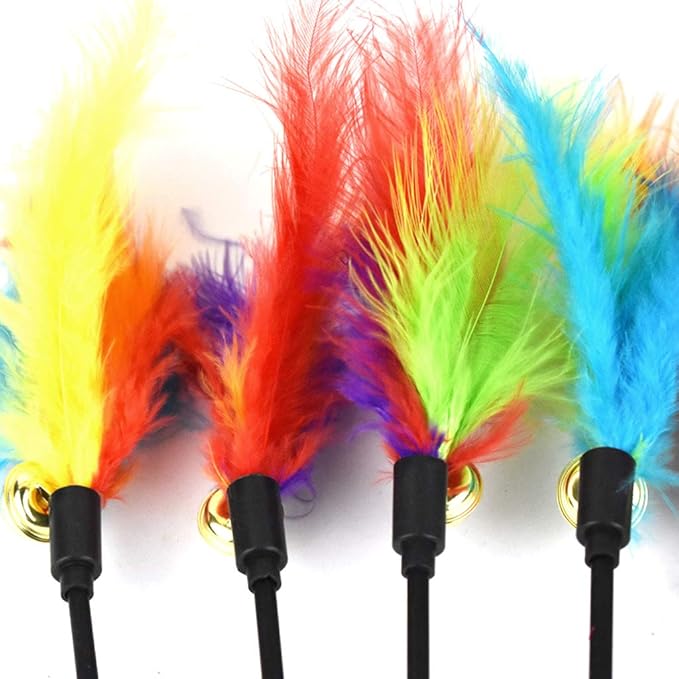 Cat Toys, Cat Toy Wand with Bells Cats Interactive Teaser Toy Teaser Wand for Cats Kittens