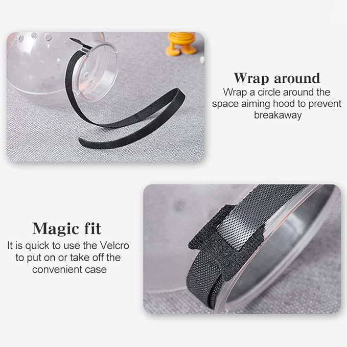 Cat Muzzle with Breathable Hood, Transparent Anti-Bite Astronaut-Style Face Cat Mask Hood for Grooming & Bathing, Trimming Nails, Prevent from Small Dog Cats Biting and Chewing, for Neck 7.36-8.94''