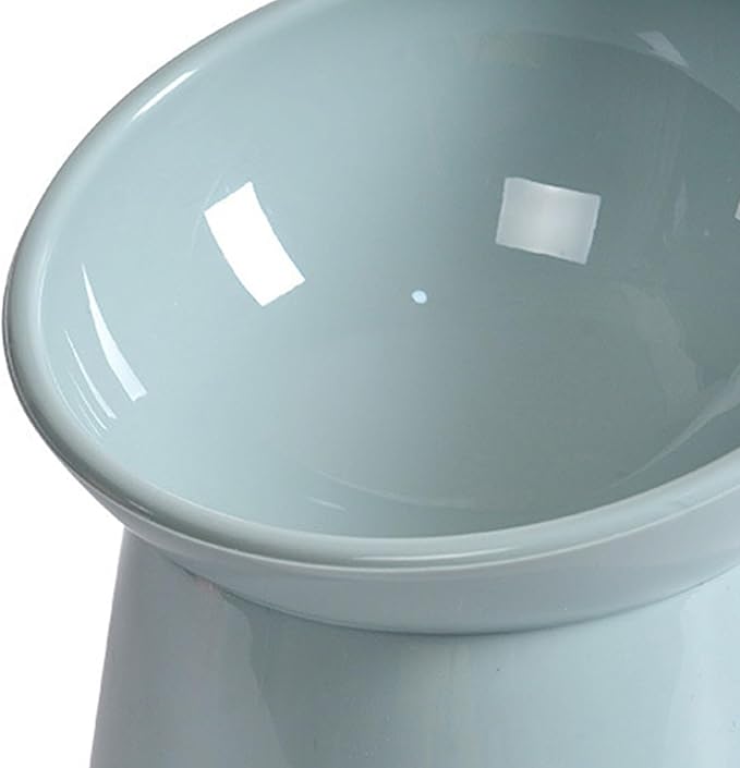 Raised Cat Food Bowl, 15° Tilted Whisker Friendly Dog Water Bowl Anti Vomiting Pet Dishes Puppy Ergonomic Feeding Set Supplies for Cats and Puppies (Blue Gray)