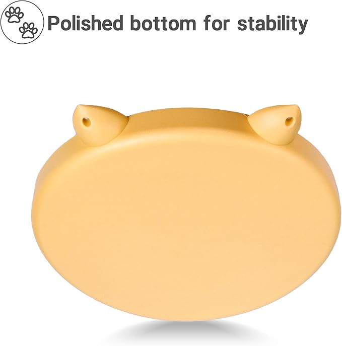 Bifeaw Slow Feeder Cat Bowl, Easy to Clean Silicone Bowl, Ideal for Dry and Wet Food (Yellow and Blue)