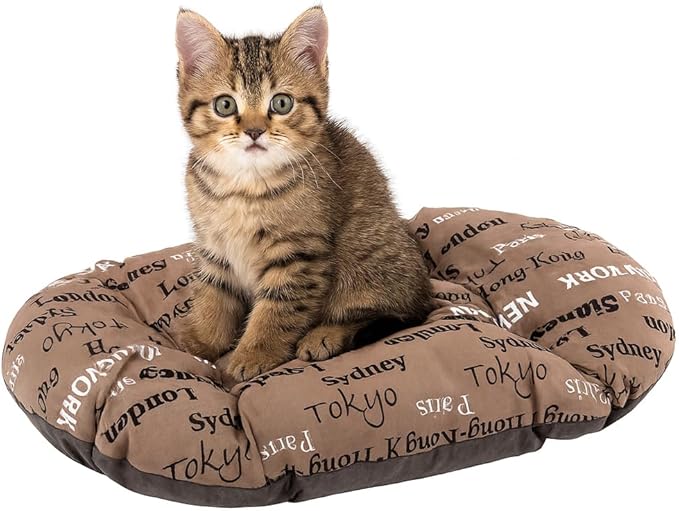 Ferplast Cat Bed, Dog Bed Washable Pet Mat Cushion in Cotton with Soft Padding, 43 x 30 cm. Brown