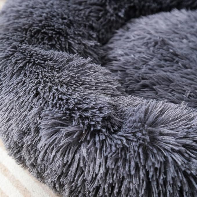 Small Cat Beds for Indoor Cats Nest Bed Dog Beds Kitten Warm Rabbit Pillow Fluffy Donut Puppy Bed for Small Dogs Kitten Bed for 3Kg Pet